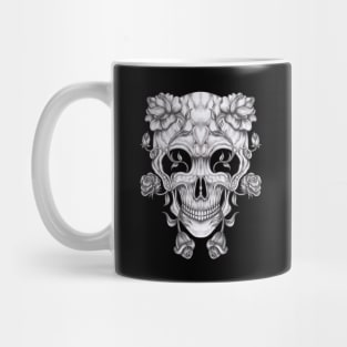 Surreal flower and skull. Mug